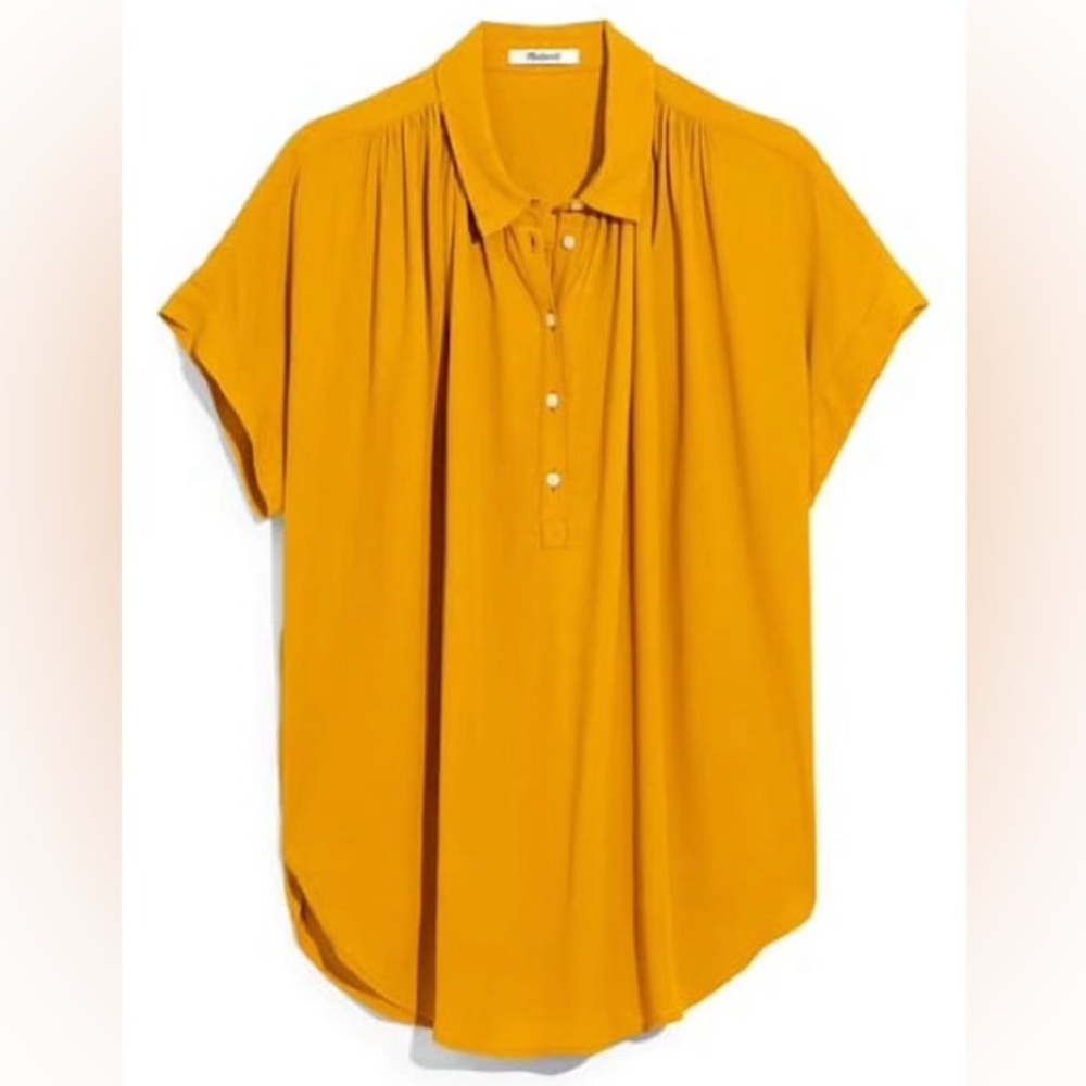 Madewell Central Drapey Popover Shirt In Tungsten Glow